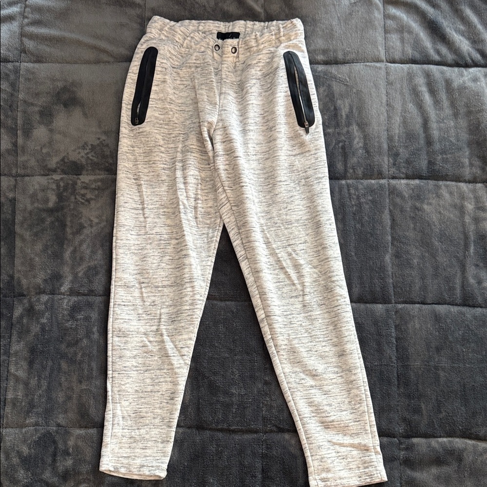 Kids' Heather Gray Joggers with Black Accents